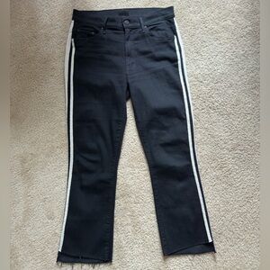 MOTHER Black and‎ White Straight Leg Ankle Jeans